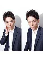 トリム 渋谷(trim.)&nbsp;サーフカール/刈り上げセンターパート/ブルーブラック[渋谷]