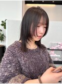 ミディアム/レイヤーカット/ハッシュカット/ブラウンアッシュ