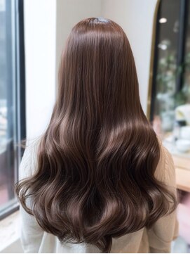 ダル 渋谷/表参道(DAL.) ハッシュカット顔周りカットダークブラウン美髪矯正レイヤー