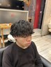 メンズカット+スパイラルパーマ+眉毛カット ¥12000