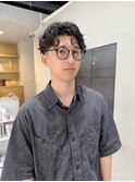 センターパートパーマ 黒髪パーマ メンズパーマ 大須/ 井上