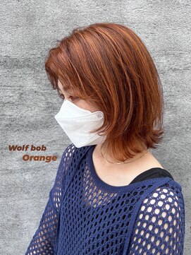 スイート ヘアデザイン(Suite HAIR DESIGN) 《Suite》オレンジ ウルフ風 ボブ ハイライト