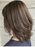 白髪ぼかし！グレージュ+細めハイライト　30代40代50代