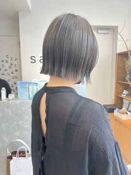 サンド 銀座(sand) ☆◎透けグレージュアゴ下切りっぱなしボブ