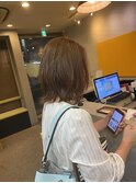 オンブレグレージュオリーブベージュくびれミディ大人美人