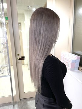 グロウ 渋谷西口(grow) ダブルカラーとエクステ☆ミルクティーグレージュ