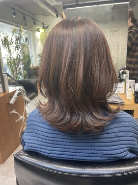 シェル 吉祥寺(shell) グレージュカラー/ボブウルフ/黒髪/ココアベージュ