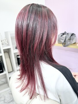 ドレ(DORE) チェリーレッド【バレイヤージュ、ロング】