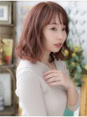 ★チェリーレッド抜け感ゆるふわエアリーボブパーマ20代30代★1