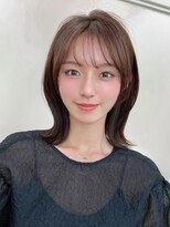 アフロート エル 大阪(AFLOAT L) 30代大人かわいい外ハネミディアム × ココアブラウン