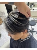 白髪ぼかしメッシュシルバーカラー