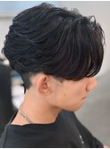 奈良長めフェザーパーマフェザーショート
