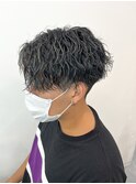 ツイストスパイラル/スパイラルパーマ/メンズ/マッシュ/眉毛