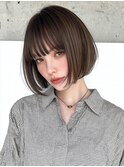 ピンクベージュ/アンブレラカラー/クールショート/前髪/表参道