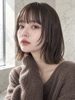 ユーフォリア 銀座(Euphoria)&nbsp;くびれヘア外ハネ韓国ヘア顔まわり銀イヤー透明感座20代30代