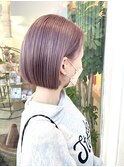 重め丸みボブ_寒色ラベンダーカラー