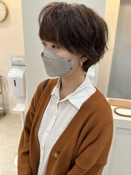 ヘアデザイン ソラ(Sola) グランマッシュショートパーマ×暖色系ブラウン10代20代立体感