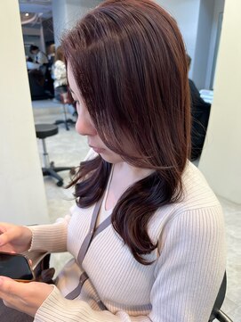 バッカ(BACCA) ヨシンモリ 韓国 セミロング ピンクブラウン