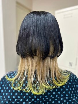 マティーナ ヘアー 池袋(Matina hair) 【クラゲヘア×裾カラー黄緑】20代30代40代50代