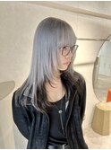 ホワイトグレー/シルバーグレー/レイヤーカット/グレーカラー