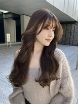 ローネス(LONESS)&nbsp;ブラウンベージュ/顔まわりカット/顔まわりレイヤー