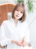 20代30代切りっぱなしレイヤーボブ/髪質改善ストレート/外ハネ