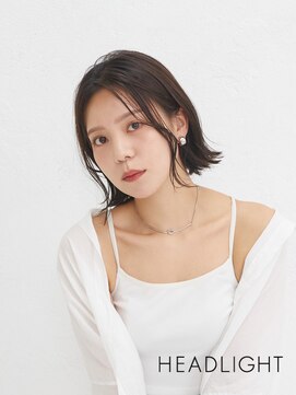 フローレス バイ ヘッドライト 川崎店(hair flores by HEADLIGHT) ミディアムレイヤーカットココアベージュ小顔オリーブグレー