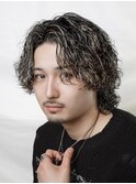 ハイライトグランジサーフカールフェザーパーマ縦落ちツイスパ