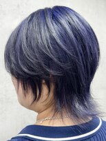 Voyage Nike 池袋【ケアブリーチ/ダブルカラー/インナーカラー/髪質改善】&nbsp;ショートウルフ/ネイビーブルー/ブルーラベンダー