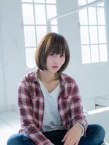 キャシー 行徳店(Cathy)&nbsp;グレージュ×フリンジモードショートボブ【行徳】