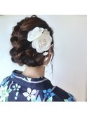 編み込み浴衣アレンジ