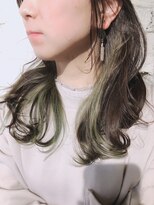 ナナカバイミーツハンド(nana.ca by meetsHAND)&nbsp;イヤリングカラー × インナーカラーグリーン☆