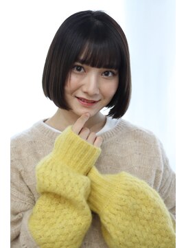 ヘアリゾート バレンタイン(hair+resort valentine) 20代30代40代前下がり小顔暗髪ぱっつんボブ