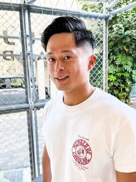 フジヤマ バーバー ショップ(FUJIYAMA BARBER SHOP) 七三オールバックツイストパーマコンマヘア
