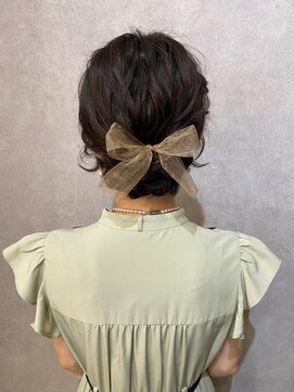ウィスプ 赤羽店(wisp) 編み込みリボンアレンジ♪*。