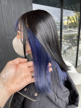 シンク ヘアーショップ(shink hair shop) ~インナーカラーコバルトブルー×ブルーブラック~