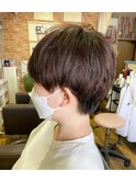 マッシュ　ツーブロック　前下がりマッシュ