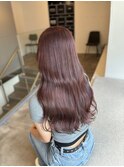 ブリーチなしピンクブラウン