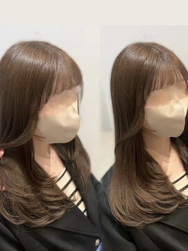 エメリー 静岡呉服町店(AMELY) 顔周りレイヤー×マロンベージュ