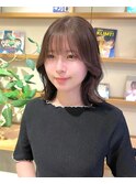 ＊レイヤーカットオリーブベージュウェットヘアボブウルフカット