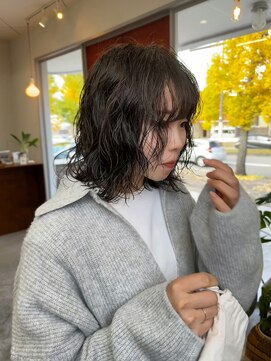 ヘアー バトン(hair vaton) レディースパーマ　オリーブグレージュ