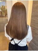 髪質改善カラー　艶カラー　ブラウンカラー　ミディアム