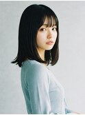 毛先ワンカール上品で可愛らしいセミディボブ