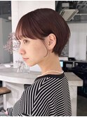 ショート美髪おくれ毛前髪カットオリーブベージュ_ba537721