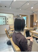 切りっぱなしボブオリーブアッシュ30代40代