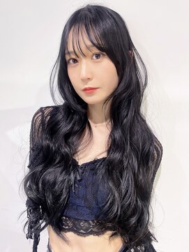 グレージュロング韓国ヘア顔周りレイヤー_F41139