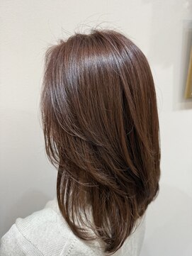 ルバートギンザ(rubato ginza) 髪質改善レイヤー艶ピンクブラウン小顔ミディ