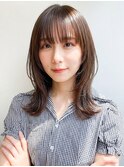 上品◎大人可愛い顔周りレイヤーミディ/髪質改善夏カラー