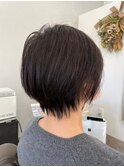 20代30代40代50代　黒髪小顔マニッシュハンサム束感ショート