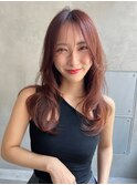 Liberte銀座 シースルーバング×チェリーブラウン